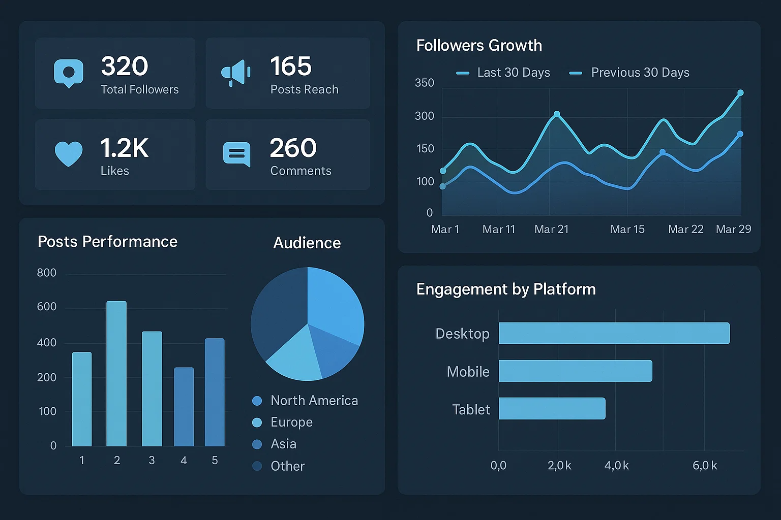 Social media analytics dashboard